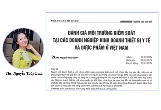 Thumbnail Đánh giá môi trường kiểm soát tại các Doanh nghiệp kinh doanh thiết bị y tế và dược phẩm ở Việt Nam