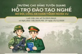 Thumbnail Hỗ trợ đào tạo nghề Bộ đội, Công an hoàn thành nghĩa vụ