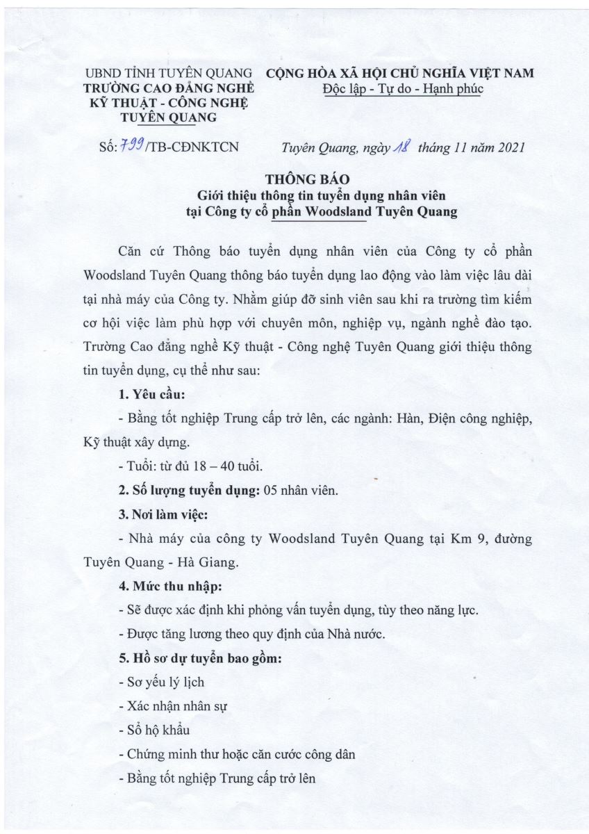 Danh mục tài liệu ôn tập thi tuyển viên chức vòng 2 (Kèm theo Văn bản  số 19/CĐNKTCN-HĐTD  ngày 16  tháng 12  năm 2021

của Hội đồng Tuyển dụng viên chức năm 2020 Trường Cao đẳng nghề

Kỹ thuật - Công nghệ Tuyên Quang)